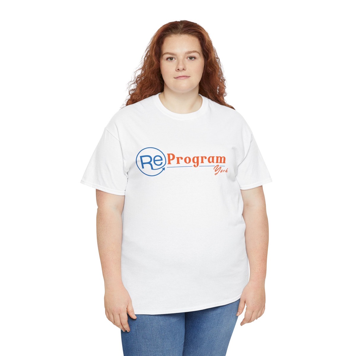 Custom branded apparel worn by a staff member